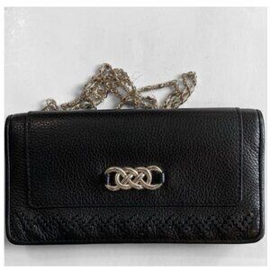 Brighton Pebbled Black Leather Wallet and Silver hardware